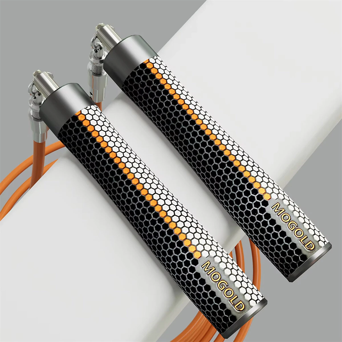 (image for) Mogold Weighted Jump Ropes Adjustable Length Weights 360 Degree Spin Ergonomics Grip Skipping Rope for Fitness Sports Training